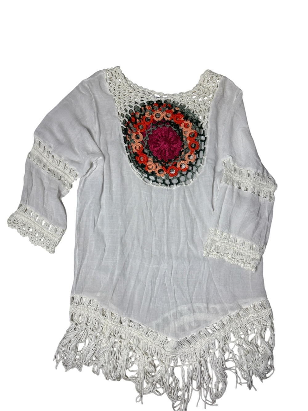 Beach By Exist swimsuit coverup Crochet Fringe boho beachwear